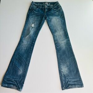Almost Famous Distressed Women's Blue Jeans